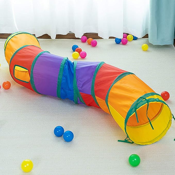 Cat Tunnel for Indoor Cats Interactive, Rabbit Tunnel Toys, Pet Toys Play Tunnels for Cats Kittens Rabbits Puppies Crinkle Pop Up Blue 47" Shape S