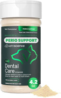 VetriScience Dental Care Powder for Dogs & Cats – Helps Reduce Plaque & Tartar Buildup, Support Clean Teeth & Fresher Breath, Clinically Tested, Vet-Formulated Oral Care Supplement, 4.2 oz