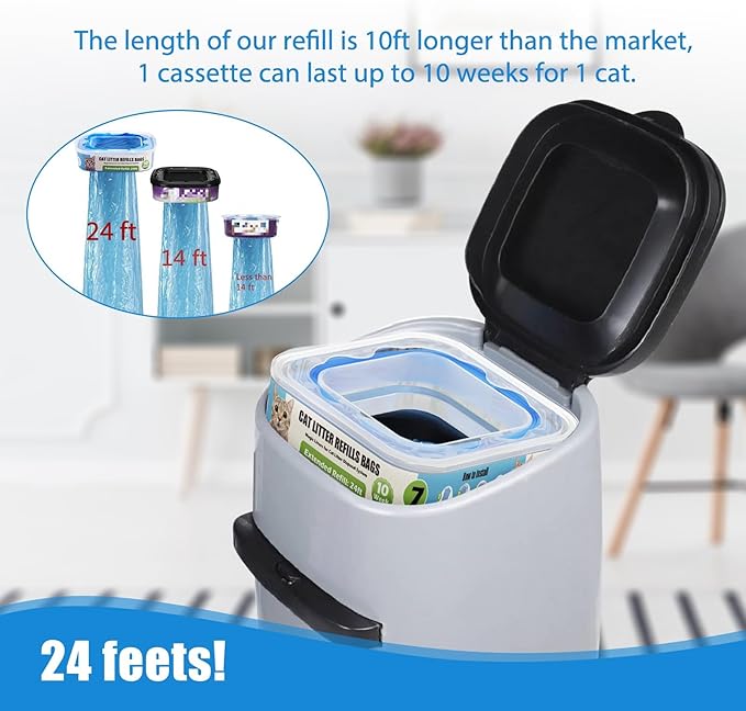 Cat Litter Refills Cartridge Compatible with Your Genie Litter Standard, Plus and XL Cat Litter Pail, Pack of 12