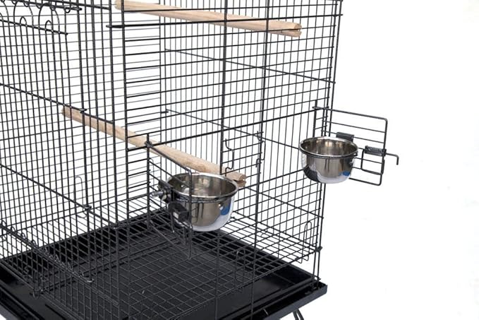 Large Open/Close Dome Play Top Style Parrot Bird Cage with 5/8-Inch Bar Spacing for Green Cheek Conures Lovebirds Budgies Canary Finch Parrotlet Portable Parrot Cage Removable Rolling Stand
