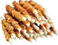 MON2SUN Dog Treats, Rawhide Twist Chicken Hide Sticks, Suitable for Puppy and Small Dogs, 5 Inch (Chicken, 14.11 oz)