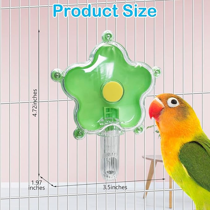 BNOSDM Bird Foraging Toys Cockatiel Foraging Wheel Parrot Cage Spinning Toys Parakeet Enrichment Puzzle Feeder Toy for Budgies Lovebirds Canaries (Green)