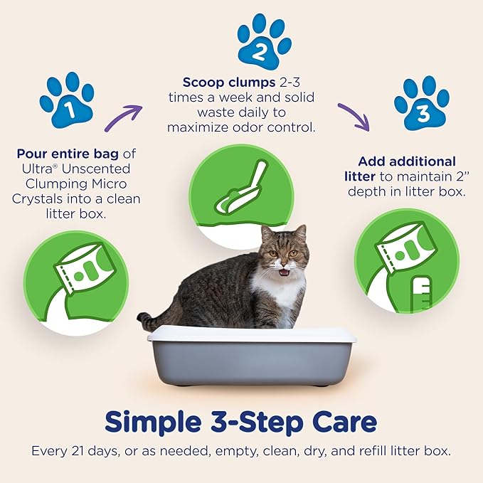 Ultra Clumping Micro Crystals Cat Litter - Dust Free, Soft on Paws, Fragrance Free - 5 Lbs.