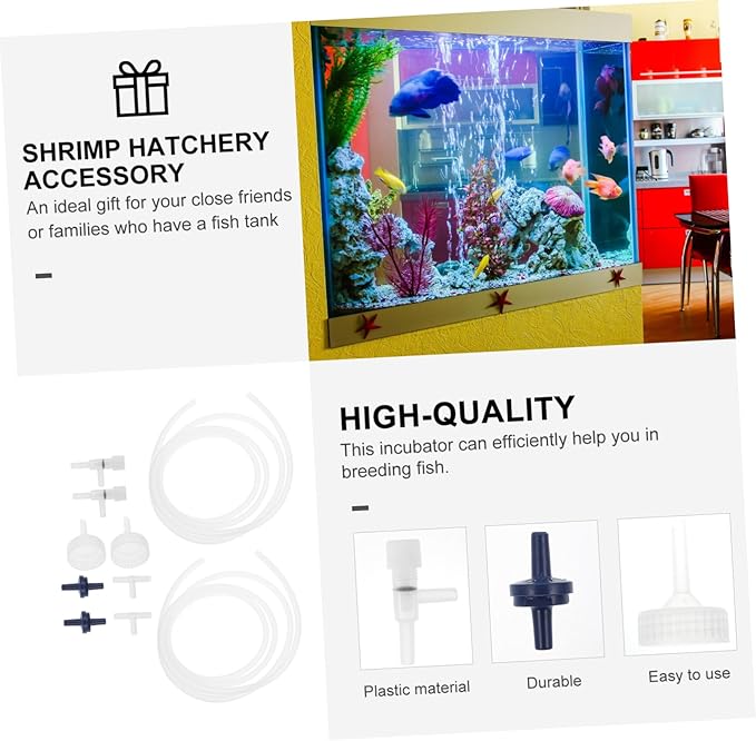 2sets Brine Shrimp Hatchery Kit Air Pump Incubator for Aquarium Easy to Clean and Install Suitable for Fish Tank Includes Accessories