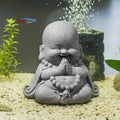 LIYAOLI Wealth Good Luck Cute Buddha Statue, Sandstone Zen Monk Sculpture for Fish Tank Decorations, Aquarium Decor Ornament, Feng Shui Decor for Home Office and Car
