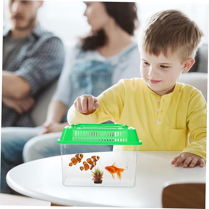 Temporary Fish Tank Handheld Plastic Tank for Goldfish and Turtles Easy to Clean