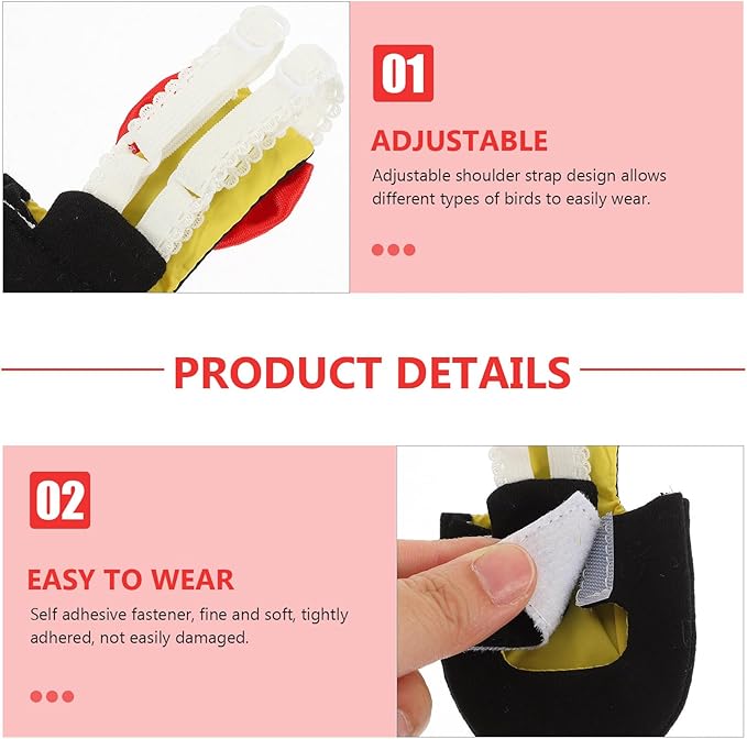 POPETPOP Washable Reusable Bird Diaper Suit Lightweight Parrot Flight Clothes with Breathable Cotton Fabric and Decorative Bow for Budgies Cockatiels