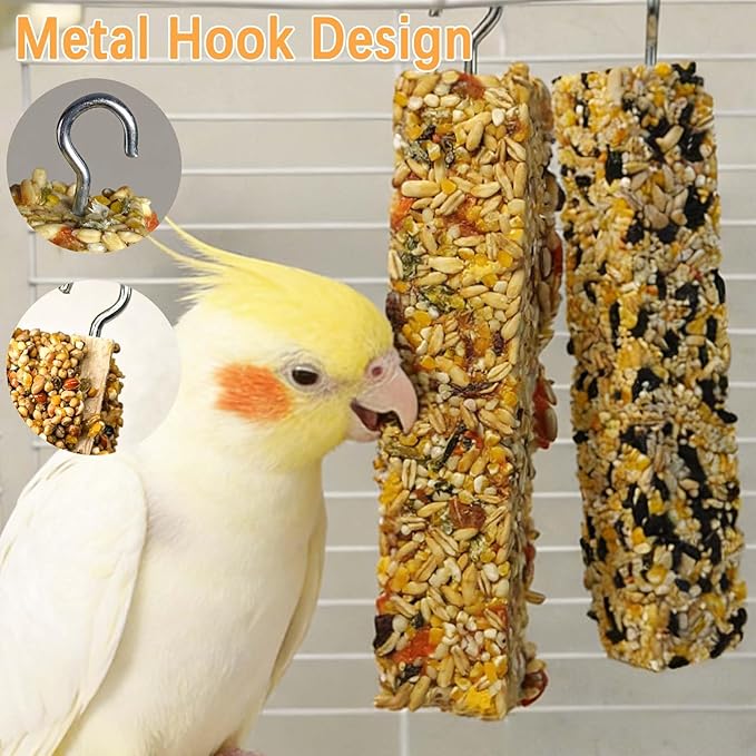 3PCS Parakeet Treats,Parrot Grains Mixed Treat Sticks,Vegetable & Grain Style Sticks,Bird Treats for Cockatiel Budgies Lovebirds Canary Conure Finches