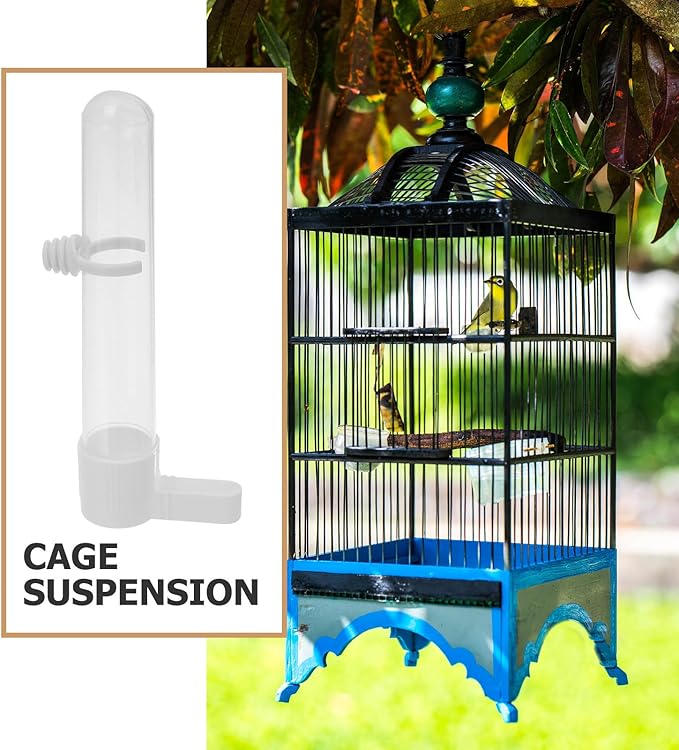 TEHAUX Bird Feeding Cup Portable Water Dispenser for Parrots and Small Animals Removable Easy to Clean Hanging Feeder Suitable for Hamsters Rabbits Mice