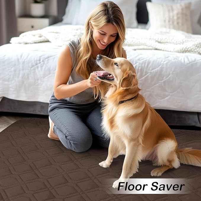 hyha Waterproof Dog Bed Blanket, Soft Pet Blankets, Waterproof Couch Cover for Dogs, Reversible Sofa Covers Washable for Furniture (52x82 Inch, Chocolate/Chocolate)
