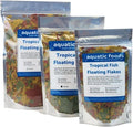 Aquatic Foods Inc. Tropical Fish Flakes, Mix of Krill, Color Enhancing, Spirulina Flakes for Cichlids, Angels, Tetras, Guppies. 12-Type Pellet Mix & 4-Type Wafers Included...WL 1/4-lb Foil Bag