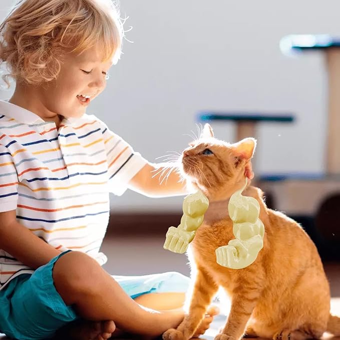 Creative Cat Muscle Arms,Halloween Cat Costume Accessory,3D Printed Cat's Neck Arms with Muscle,Funny Muscle Arms for Cats,Pet Costume for Kitten Birthday Party Supplies (Apricot)
