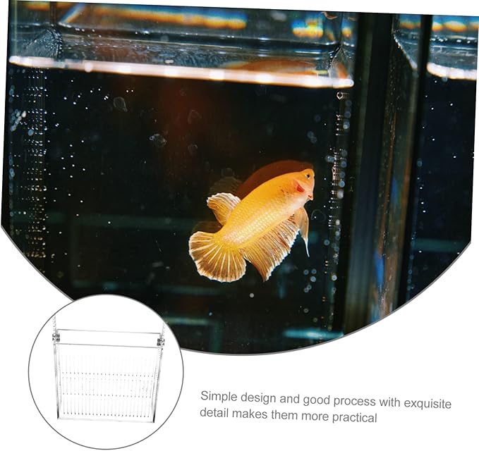 ERINGOGO Hanging Isolation Box for Guppy Breeding Acrylic Fish Tank Hatchery Easy Installation Hook Observation Design for Betta and Mini Parrot Fish