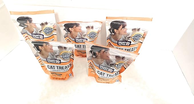 Chicken Flavored Cat Treats Crunchy Outside Creamy Inside 5-Pack