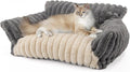 Washable Cat Bed Pet Chair - Cute Fluffy Supportive Cat Sofa for Indoor Kitten - Small Dog Bed with Comfortable Cusion