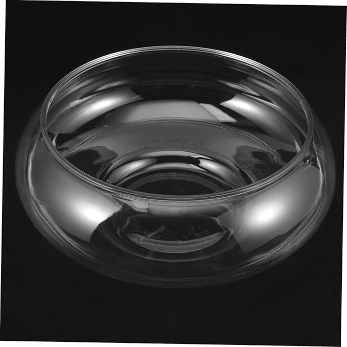 Transparent Landscape Small Fish Tank Water Lily Bowl Propagation Jars Transparent Aquarium Tank Goldfish Tank Shallow Pot Hydroponics Office Plastic Decorations