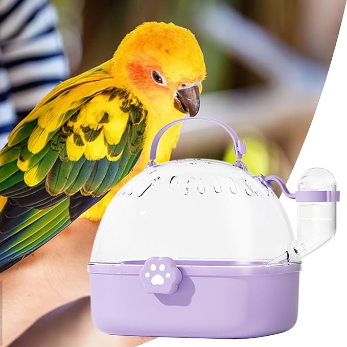 Bird Travel Cage Carrier, Panoramic View Secure Bird Habitat, Ventilated Transport Cage with Water Bottle, Ideal for Outdoor Adventures, Travel, Camping, Parrots, Finches, Budgies, Small Pet Birds