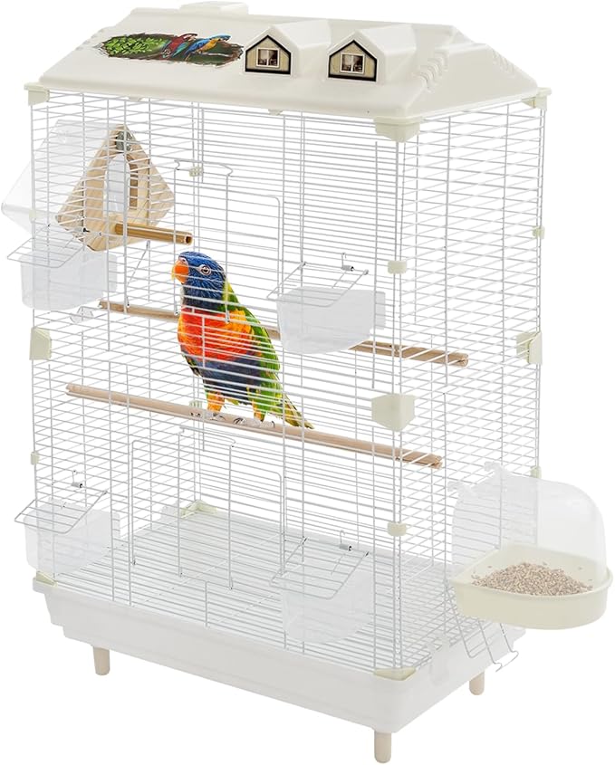 30.31 inch Flight Bird Cage Portable Small Bird Carrier Travel Bird Cage for Conure Sun Parakeet Green Cheek Conure Lovebird Budgie Finch Canary Travel Birdcage with Handle and Perches