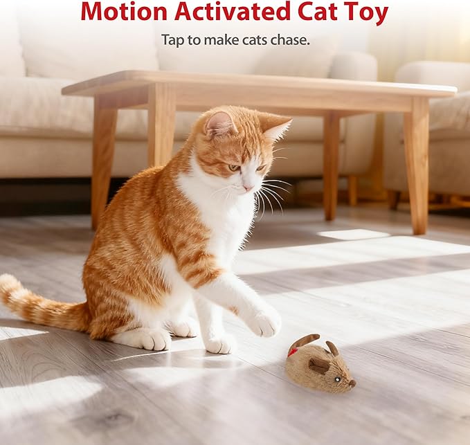 Gigwi Interactive Cat Toys for Indoor Cats, Cat Mouse Toy with Electronic Realistic Squeaky Sound