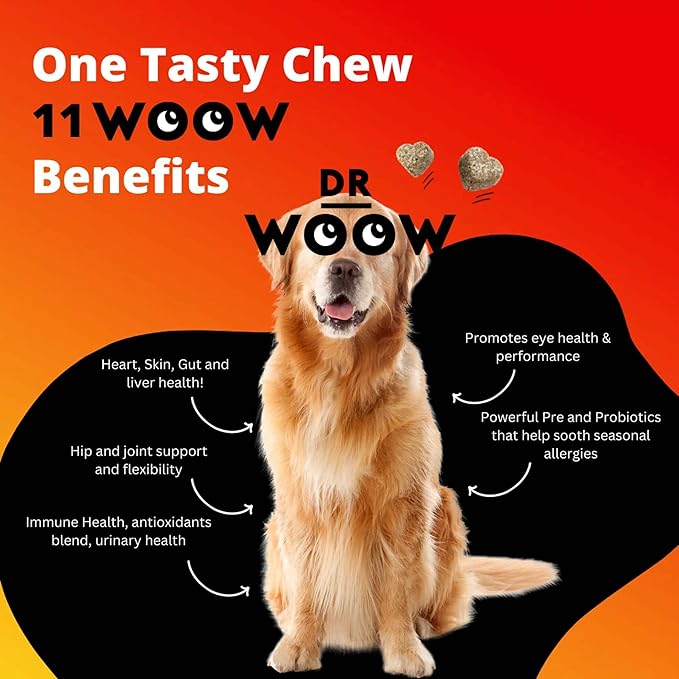 Multivitamin Supplements for Dogs Soft Chews (90 CT) – 11-in-1 Daily Wellness + Immune & Gut Support – Glucosamine + Probiotics – Made in USA