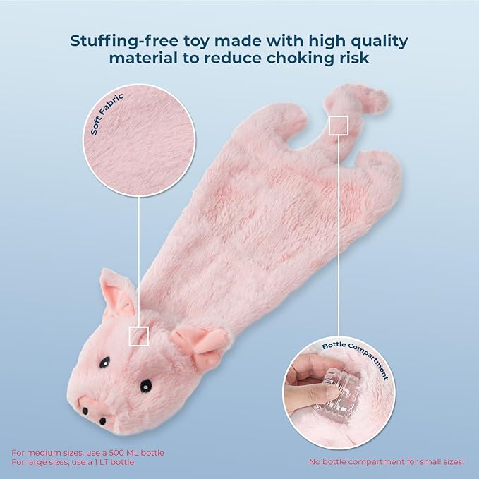 Best Pet Supplies Squeaky Dog Toys with Soft Durable Fabric for Small, Medium and Large Pets Interactive Toy for Indoor Play, Supports Active Biting and Play - Pig, Medium
