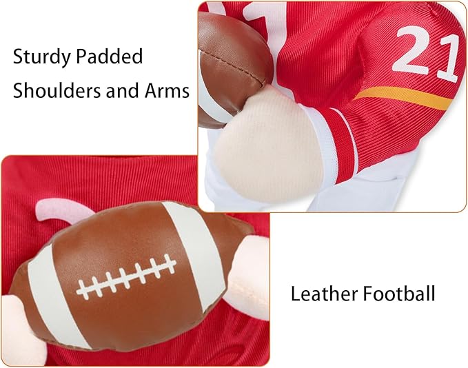 DELIFUR Football Player Dog Costume - Adjustable Funny Halloween Costume for Small Dog (Football, Small)