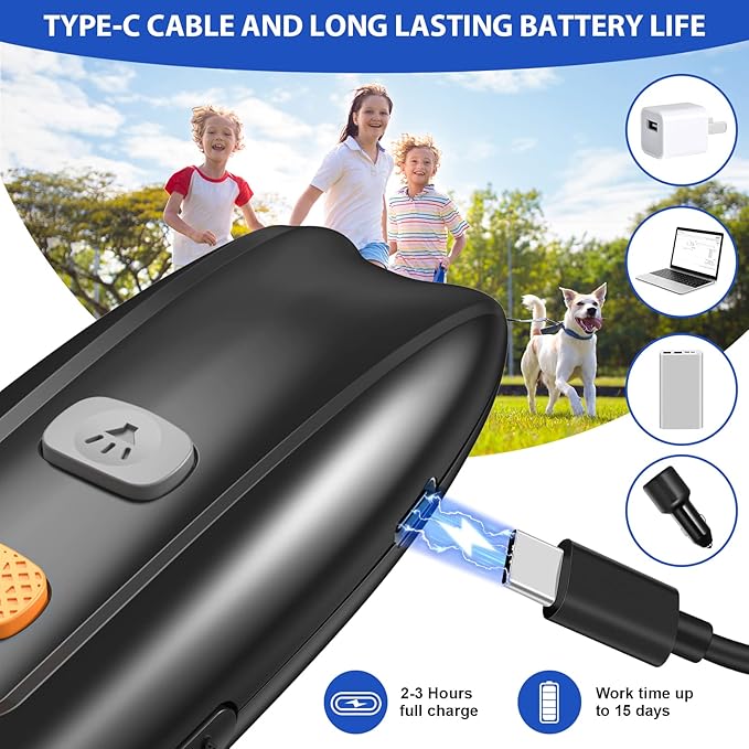 Ultrasonic Dog Barking Control Device, Anti Barking Device Barking Silencer with LED Light, 3 Training Modes Dog Bark Deterrent Devices 20ft Range Dog Training & Behavior Aids w/SOS