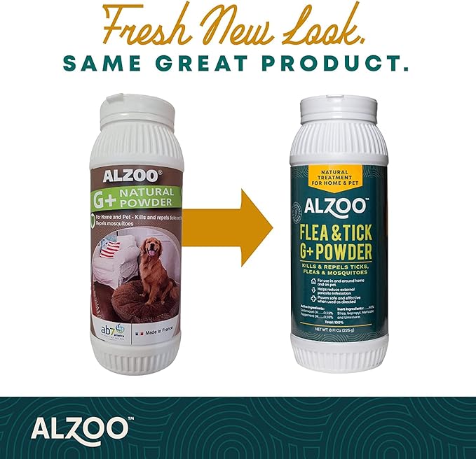 ALZOO Flea & Tick Cat Collar and Flea & Tick G+ Powder, 100% Plant-Based Active Ingredients