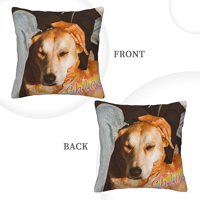 Funnylife Personalized Pet Memorial Throw Pillow with Photo Pet Memorial Gifts for Dogs Cats Loss of Dog Sympathy Gift Dog Bereavement Remembrance Picture Pillow