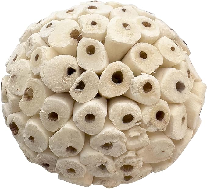5100 Pk2 Big Sola Balls - Handmade Large Sized sola Wood Bird Foot Toys, Lightweight, Easy to Shred for Beaks and feet, Conditions While Pets chew, Excellent for med to Large Size Birds, Breaks Apart