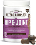 Dr. Joseph's VetPro Complete Dog Hip & Joint Supplement for Arthritis Pain Relief – High-Strength Glucosamine & Chondroitin Chews for Senior Dogs – Vet Formulated, Peanut Butter Flavor, 120 Ct