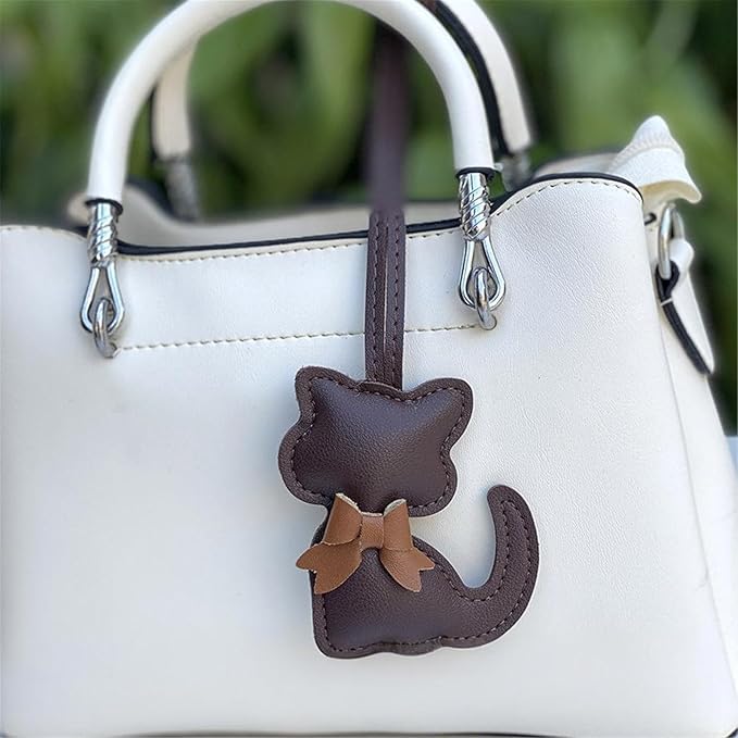 Soft Leather Bow Charm Handmade Fashionable Cat-Themed for Phone Camera Strap & Collar Decoration Stylish Bowknot Bag Charm