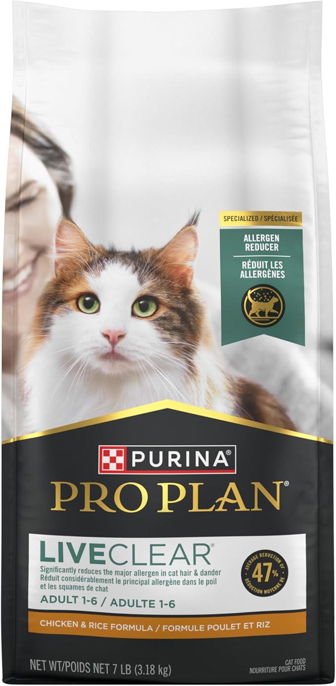 Purina Pro Plan Allergen Reducing, High Protein Cat Food, LIVECLEAR Chicken and Rice Formula