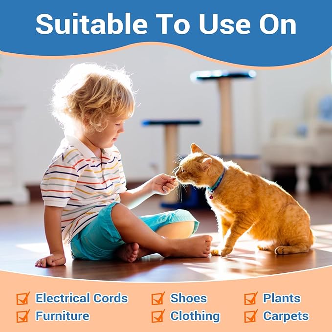 Cat Deterrent Spray, Cat Repellent Spray for Indoor Outdoor Use, No Chew Spray for Dogs & Cats, Cat Scratch Furniture Protector, 120 ML