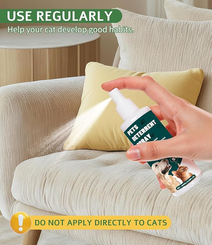 Effectively - Cat Deterrent Spray, No Scratch Spray for Cats - Eco Friendly, Prevents Cats from Damaging Furniture and Fabrics, Cat Training & Behavior Aids Spray, Indoor & Outdoor Use