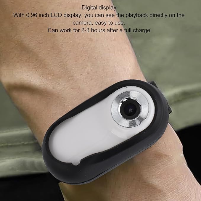 POCREATION 1080P Pet Collar Camera, HD Mini Action Camera with 0.96 Inch LCD Display for Dog Cat Outdoor Indoor Video Recording