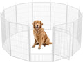 SunsGrove Dog Play Pen Indoors, 45 Inch 12 Panels Dog Playpen for Large Dogs, Easy Setup Anti-Rust Pet Fence, White