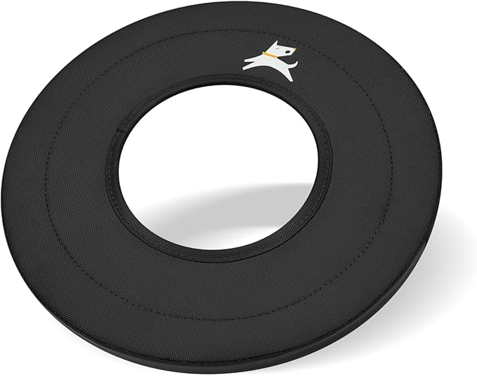 OllyDog Mini Super Flyer Dog Frisbee Toy, 9" – Durable, Lightweight & Water-Resistant Flying Disc – Soft on Teeth & Gums – Floats on Water – Outdoor Fetch Toy for Medium & Large Dogs (Raven)