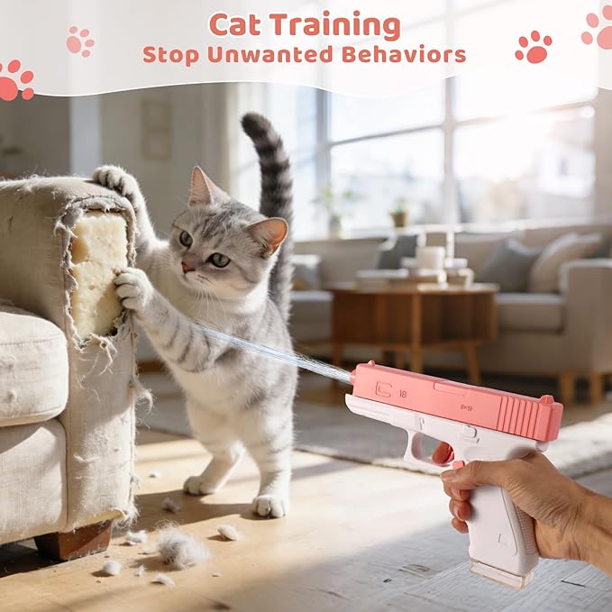 2 Pack Squirt Spray for Cats Dogs Training Squirt for Cats Deterrent Water Spray Pistols for Dogs Pets Training, Detachable Water Tank Design for Reduced Leaks