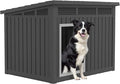 Fancyango Large Weatherproof Dog House with Removable Roof for Indoor & Outdoor Use - Spacious (42.8" L x 33" W x 31.5" H) Classic Black