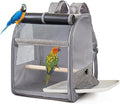 Folded Bird Travel Backpacks Cage with Detachable Perches and Transparents Window for Pet Outdoor Bird Carriers for Conures & Budgies
