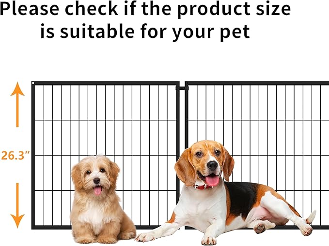 Nyahab 48" Large Dog Cage for Medium Dogs and Puppies, Indoor Metal Kennel Playpen with Removable Top Cover, Heavy-Duty Pet Crate with Adjustable Door, Black