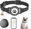 GPS Tracker for Cats, Waterproof GPS Cat Trackers Cats Collar with Bells, No Subscription, GPS Cat Collar, Adapt with Apple Find My (iOS Only) Finder Tag for Items Vehicles, Pets, Kids (Black)