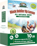 10LB Dried Black Soldier Fly Larvae for Chickens Treats Bulk, Non GMO BSF Larvae 85X More Calcium Than Dried Mealworms for Laying Hens, Chicken Worms for Wild Birds