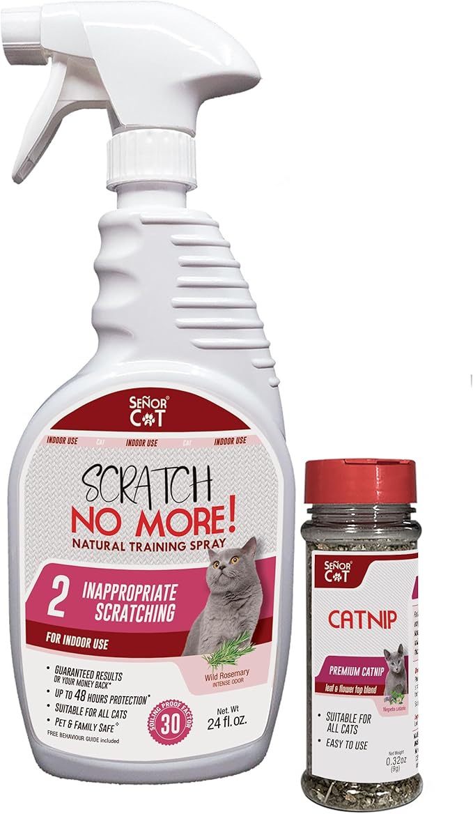 Señor Cat™ Scratch No More! Kit (Level 2). Cat Training Spray for Indoor use. Pet Safe Formula