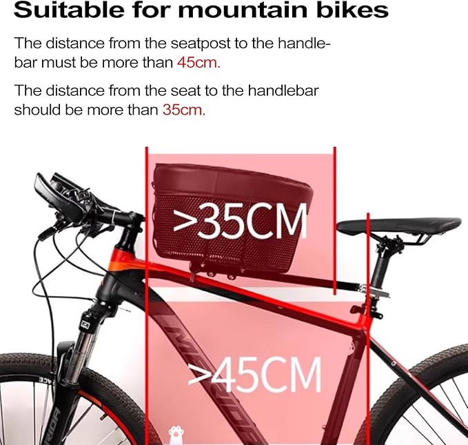 Bikes Pet Basket - Detachable Bicycles Carrier, Waterproof Foldable Pet Basket | Multipurpose Cycling Basket Small Pets, Removable Dog Carrier with Mesh Cover, Secure Bikes Bag for Shopping, Camping