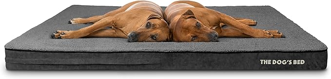 The Dog’s Bed Orthopedic Memory Foam Dog Bed Mattress, PlushFabric, Grey Plush, XXXL, 4-Inch