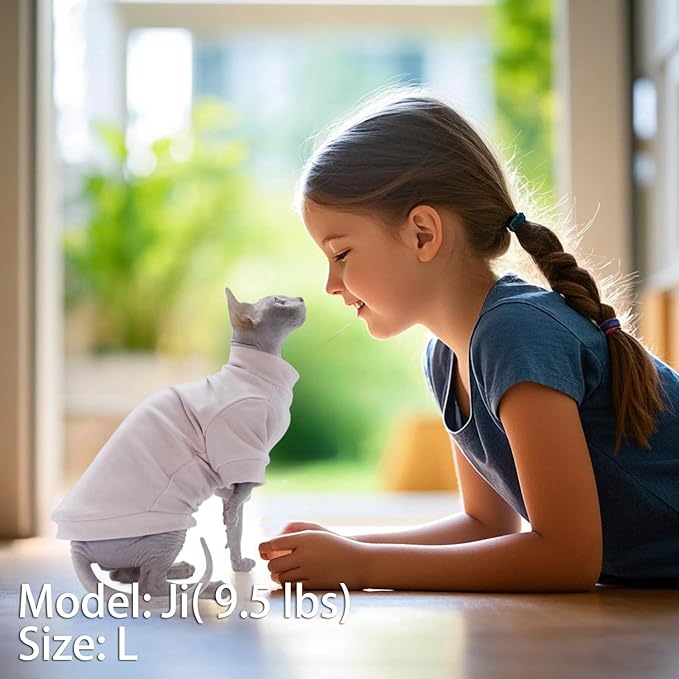 Sphynx Cat Sweater Hairless Cat Clothes Sweater Shirt Soft Warm Long Sleeves Pullover Pet Clothes Pajamas Dog Cloth for Small Dogs Jumpsuit Pet Sweaters (Pink, XX-Large)