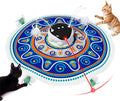 Gardner Pet Cat Toys Chargeable,5in1 Hide and Seek Automatic Interactive cat Toy, Chirping Moving Ambush Feather, Track Balls,Indoor Exercise Kicker 24 inch Cover for All Breeds,Boho Style - Blue