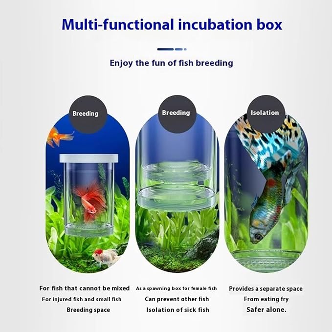 Net Breeding Box Floating Hatchery Incubator Quick Setups in Tanks Multipurpose Fish Shrimp Habitat Mesh Breeding Habitat